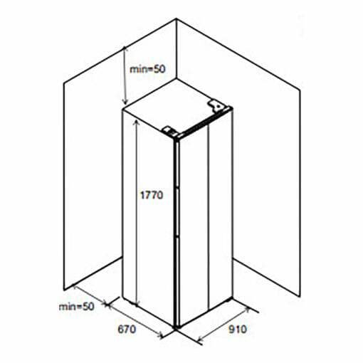 Bản vẽ kích thước Tủ lạnh Hafele SBS HF-SB5601FB