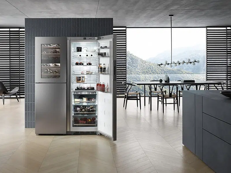 Tủ lạnh Miele kết hợp Tủ rượu vang và Tủ đông thành hệ tủ Side By Side